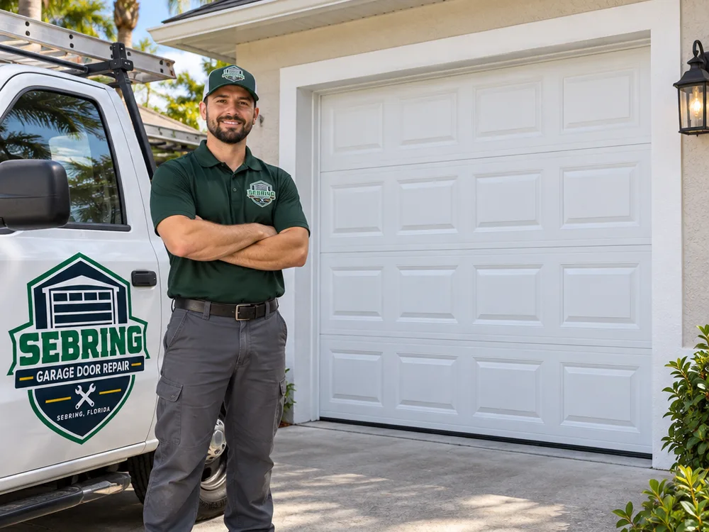 White short-panel steel garage door installed with straight horizontal lines and even section spacing